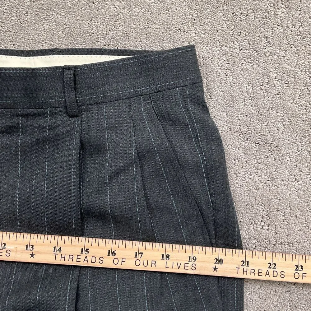 Stafford Suit Men‎ 40R Gray Blue Pinstripe Pleated Classic Business Wool 2pc
